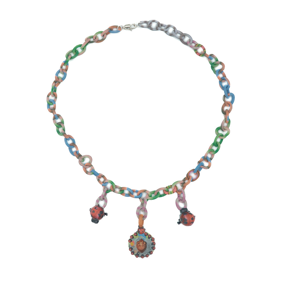 Heart Cushion Cherub Lady Bug Charm