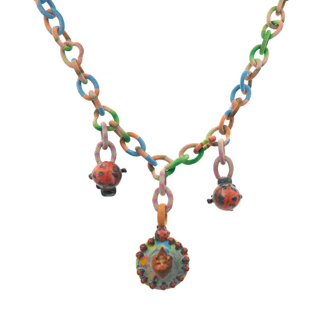 Heart Cushion Cherub Lady Bug Charm