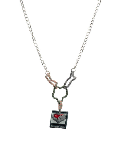 mini heart image file star chain, dangling