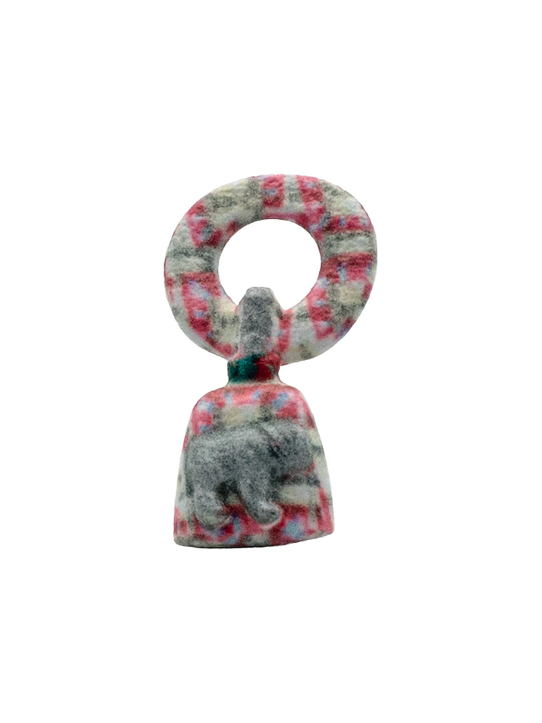 bear teether-pink suede