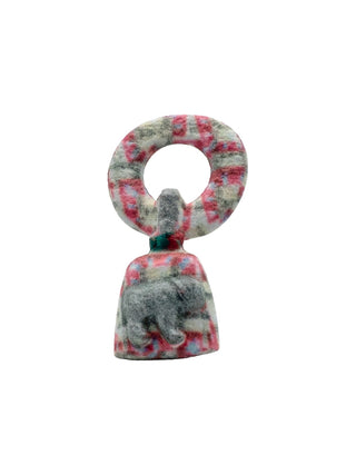 bear teether-pink suede