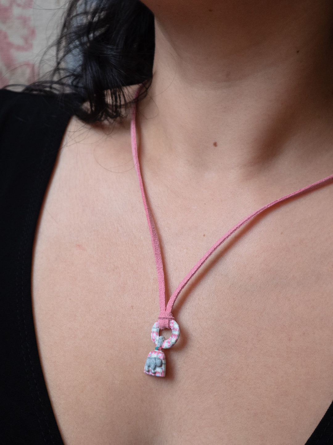 Bear Teether necklace worn