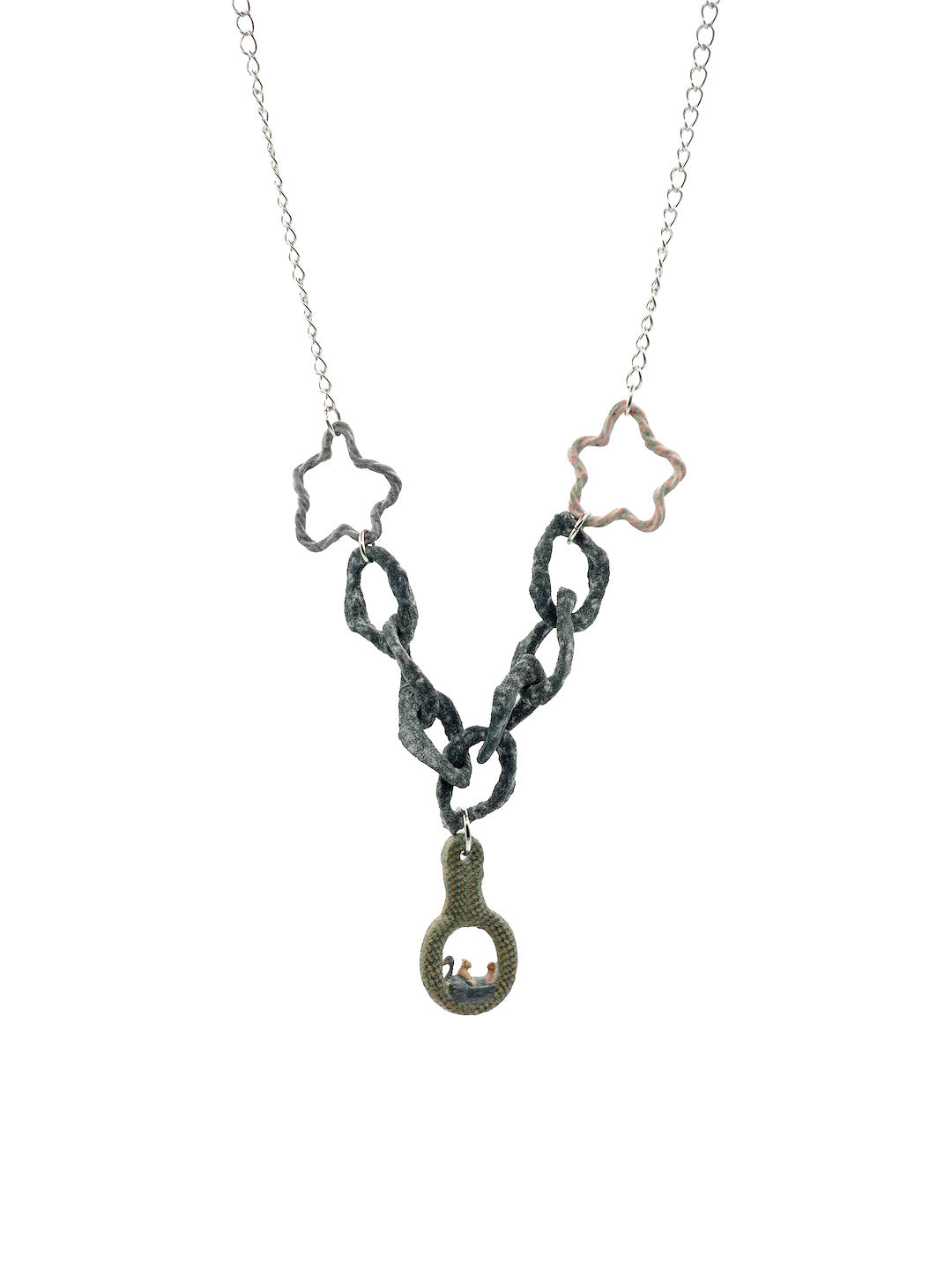 duck teether rock chain, dangling