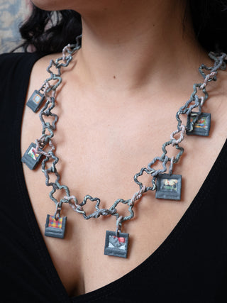 6 Image File Star Chain necklace worn