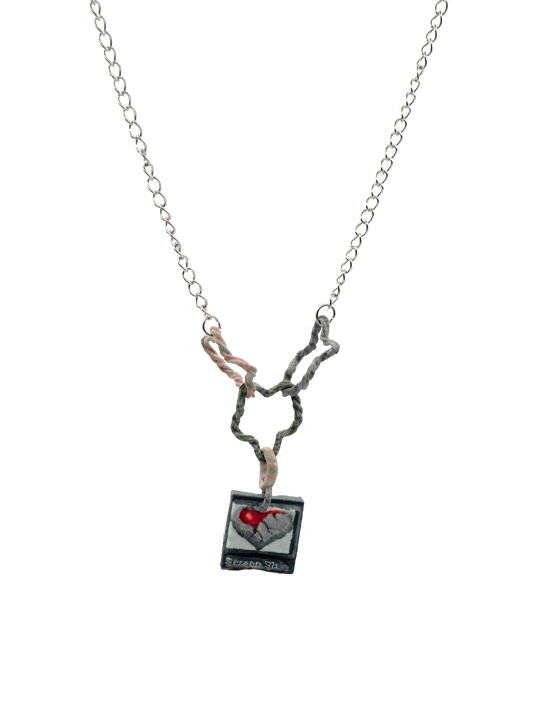 mini heart image file star chain, dangling