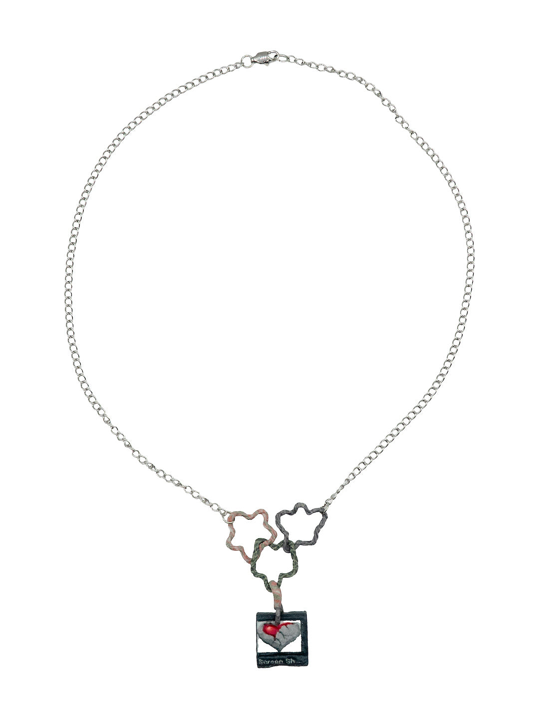 mini heart image file star chain, dangling