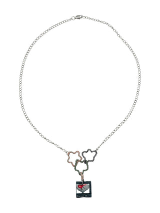 mini heart image file star chain, dangling