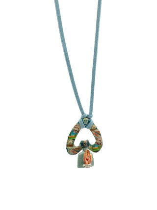 odd bell blue-blue suede, dangling
