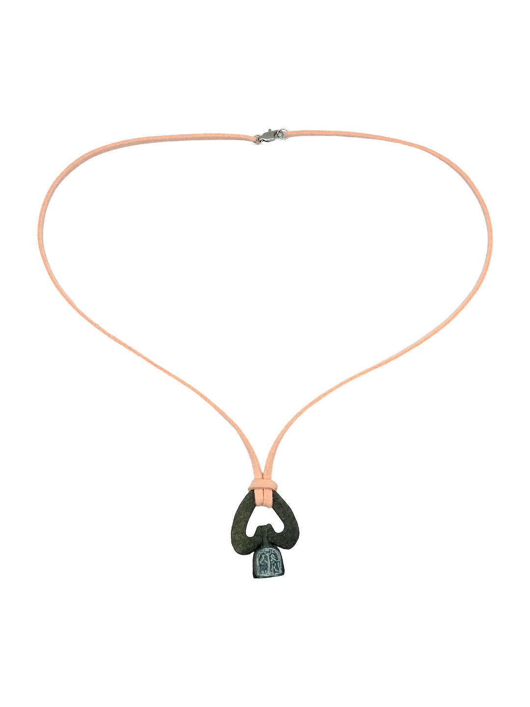 odd bell dirt-light pink suede, full necklace