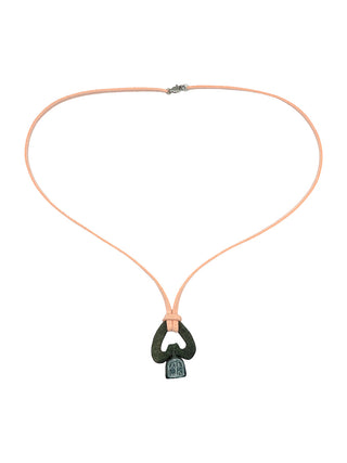 odd bell dirt-light pink suede, full necklace