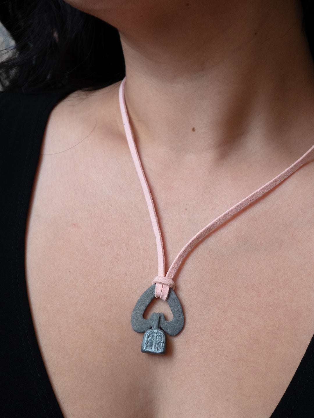 Odd Bell Dirt necklace worn