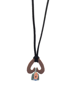 odd bell red-black suede, dangling