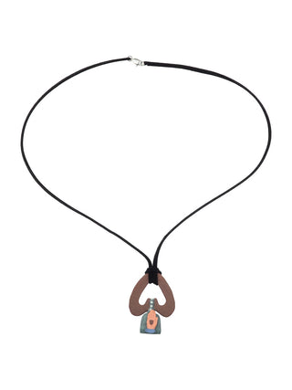 odd bell red-black suede, full necklace