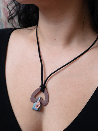 Odd Bell Red necklace worn