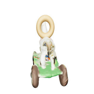 White Wheel Horse Charm