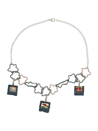 three file star chain, full necklace