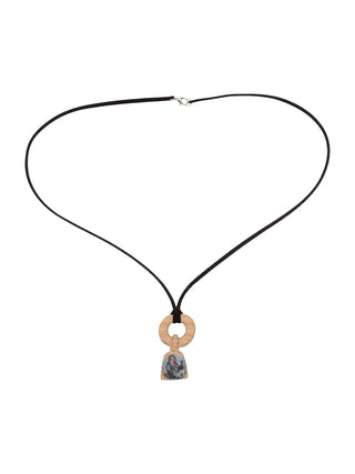 wool woman teether-brown suede, full necklace