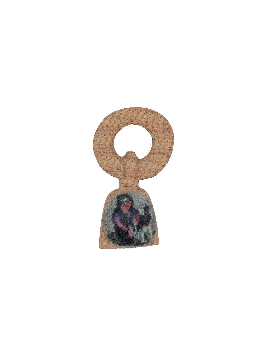 wool woman teether-brown suede